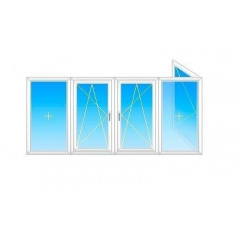 Балкон Г-образный Viknar`OFF Fenster 400 с 1-кам. стеклопакетом 4x1,5м Хмельницкий