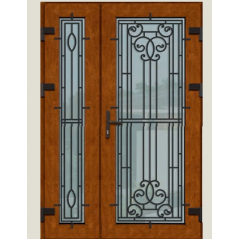 Металлопластиковые фасадные двери 1427(1200х2050) мм Дуб Монтана Киев