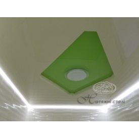 Натяжной потолок глянцевый 0,17 мм бело-зеленый