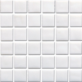 Мозаїка скляна біла глянцева на папері Eco-mosaic NA 101 327x327 мм
