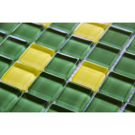 Стеклянная мозаика Керамик Полесье Crystal Yellow Green 300х300х6 мм