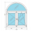Металопластикове вікно Viknar'OFF Fenster 400 арочне з 1-кам. склопакетом 1,2x1,44 м Полтава