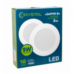 Светильник светодиодный CRYSTAL LED Sapfir 9W Slim Round 4000K (0550) Киев