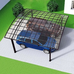 Автомобильный навес из алюминия с монолитным поликарбонатом Oscar CarPort с арочной крышей двойной Черкассы