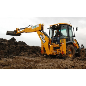 Копка стрічкового фундаменту екскаватором JSB 3CX