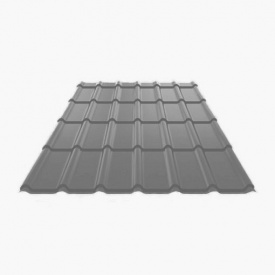 Металлочерепица Ruukki Decorrey Polyester matt 0,45 мм Горный серый