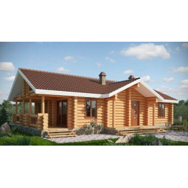 Деревянный дом из оцилиндрованного бревна 9х16 м