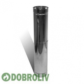 Труба-подовжувач 1 м 120/180 мм нержавіюча сталь/нержавіюча сталь 0,8 мм двостінний елемент