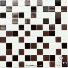 Стеклянная мозаика Котто Керамика GM 4011 C3 CAFFE D CAFFE M WHITE 300х300х4 мм