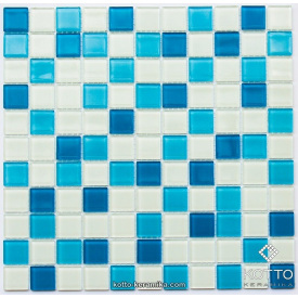 Скляна мозаїка Котто Кераміка GM 4019 C3 BLUE D M BLUE WHITE 300х300х4 мм