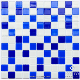 Стеклянная мозаика Котто Керамика GM 4033 C3 COBALT D COBALT M WHITE 300х300х4 мм