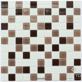 Скляна мозаїка Котто Кераміка GM 4035 C3 CAFFE M CAFFE W WHITE 300х300х4 мм