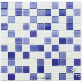 Скляна мозаїка Котто Кераміка GM 4041 C3 VIOLET D VIOLET M WHITE 300х300х4 мм