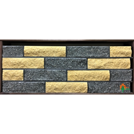 Цегла облицювальна ECOBRICK мармурова 250x100x65 мм чорна/жовта