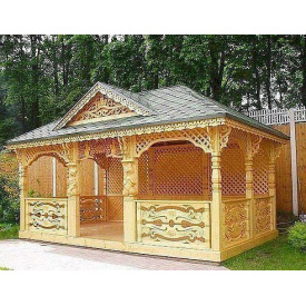 Дерев'яна прямокутна альтанка Мистецтво під замовлення