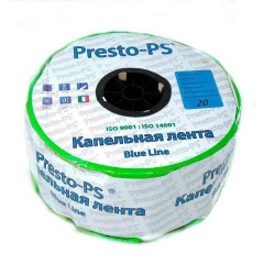 Крапельна стрічка Presto-PS щілинна Blue Line отвори через 20 см води 2,4 л/год 1000 м (BL-20-1000) Київ