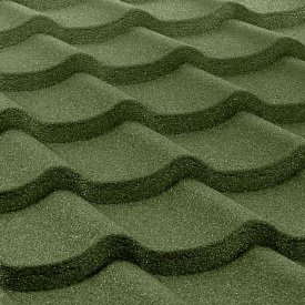Композитная черепица QueenTile Standart 3-тайлова 1100x1150 мм green