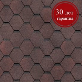 Битумная черепица Шинглас Классик Кадриль гранат