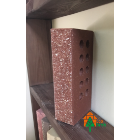 Кирпич облицовочный пустотелый ECOBRICK с фаской мраморный бордо