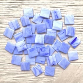 Стеклянная мозаика Eco-Mosaic 20х20 мм 33х33 см голубая (20Y35)