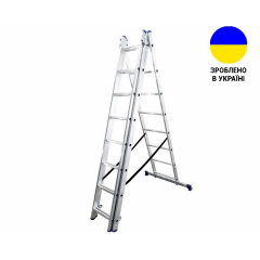Трехсекционные лестницы Алюминиевая трехсекционная лестница 3х8 ступеней TRIOMAX VIRASTAR Суми