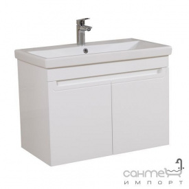 Тумба підвісна Аква Родос Омега 80 см з умивальником Elit біла