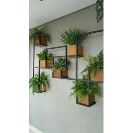 Настінна полиця для квітів у стилі LOFT (Wall Shelf-28)
