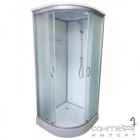 Душевой бокс Atlantis AKL 1325 P-T ECO XL профиль хром задние стенки белые двери матовые