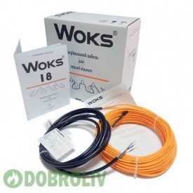 Комплект для теплої підлоги під плитку, двожильний Woks 18, 660 Вт, 36 м