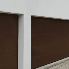 Секційні гаражні ворота з бічними дверима ALUTECH Prestige мікрохвиля 2750х2500 мм шоколадний (RAL8017) Рівне