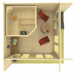 Беседка деревянная из профилированного бруса 4,8х4,8 Бровари