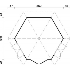 Беседка деревянная из профилированного бруса 3х3,5 Виноградів