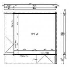 Беседка деревянная из профилированного бруса 4,8х4,8 Бровари