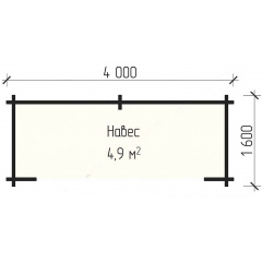 Дерев'яний навіс з профільованого міні бруса 4,0x1,6 від виробника Доманівка
