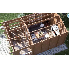 Беседка деревянная из профилированного бруса 5,8x4 Ковель