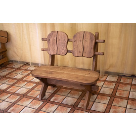Лавочка скамья со спинкой из термодерева 1100х370 мм Thermo-treated Oak bench 01