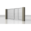 Розпашні ворота Alutech Prestige сендвіч-панель S-гофр сріблястий металік (RAL 9006) з хвірткою Чернівці