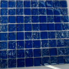 Стеклянная мозаика Керамик Полесье Gretta Deep Blue колотое стекло 300х300 мм