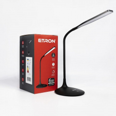 Лампа настільна світлодіодна ETRON Desk Lamp delta 6W 4200K Black Миколаїв