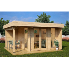 Закрытая беседка из бруса 3х3 с открытым навесом 3х1,5 от производителя Одесская область Бровари