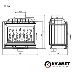 Камінна топка KAWMET W13A 11,5 кВт ECO 664х504х350 мм Полтава