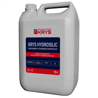 Матеріал-концентрат для поверхневої і ін`єкційної гідрофобізації KRYS HYDROSILIC 10 л