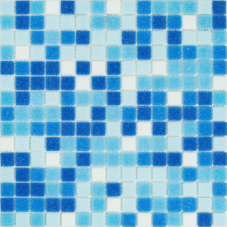 Мозаїка скляна Stella di Mare R-MOS B1131323335 мікс блакитний-5 на сітці 327x327x4 мм