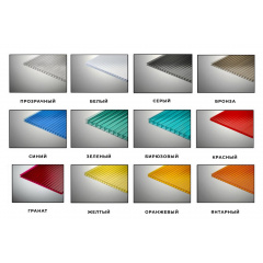 Стільниковий полікарбонат 8 мм кольоровий Шепетівка