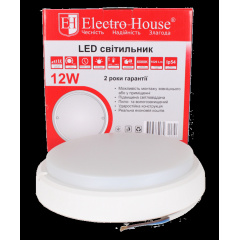 ElectroHouse LED светильник для ЖКХ 12W 6500K 1020Lm IP54 Київ