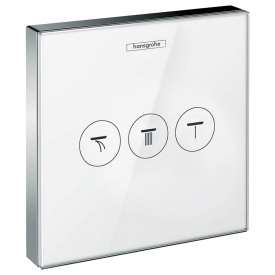 ShowerSelect Модуль с тремя запорными клапанами стеклянный белый хром HANSGROHE 15736400