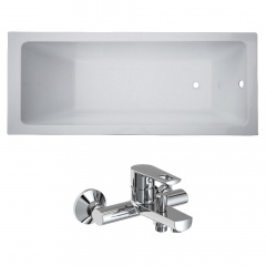Комплект LIBRA ванна 170x70x45,8 см без ножек + BENITA смеситель для ванны хром 35 мм Киев