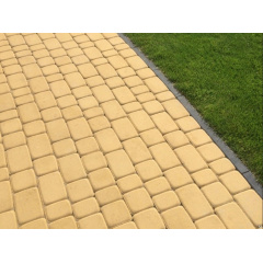 Тротуарна плитка Старе місто 4 см жовта на білому цементі Бровари