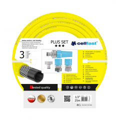 Поливочный набор CellFast PLUS шланг 1/2” 25 м + комплект соединителей Киев