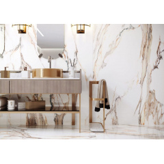 Керамогранитная плитка напольная матовая Cerrad Calacatta Gold Rect. 119,7х279,7 см (5903313315777) Киев